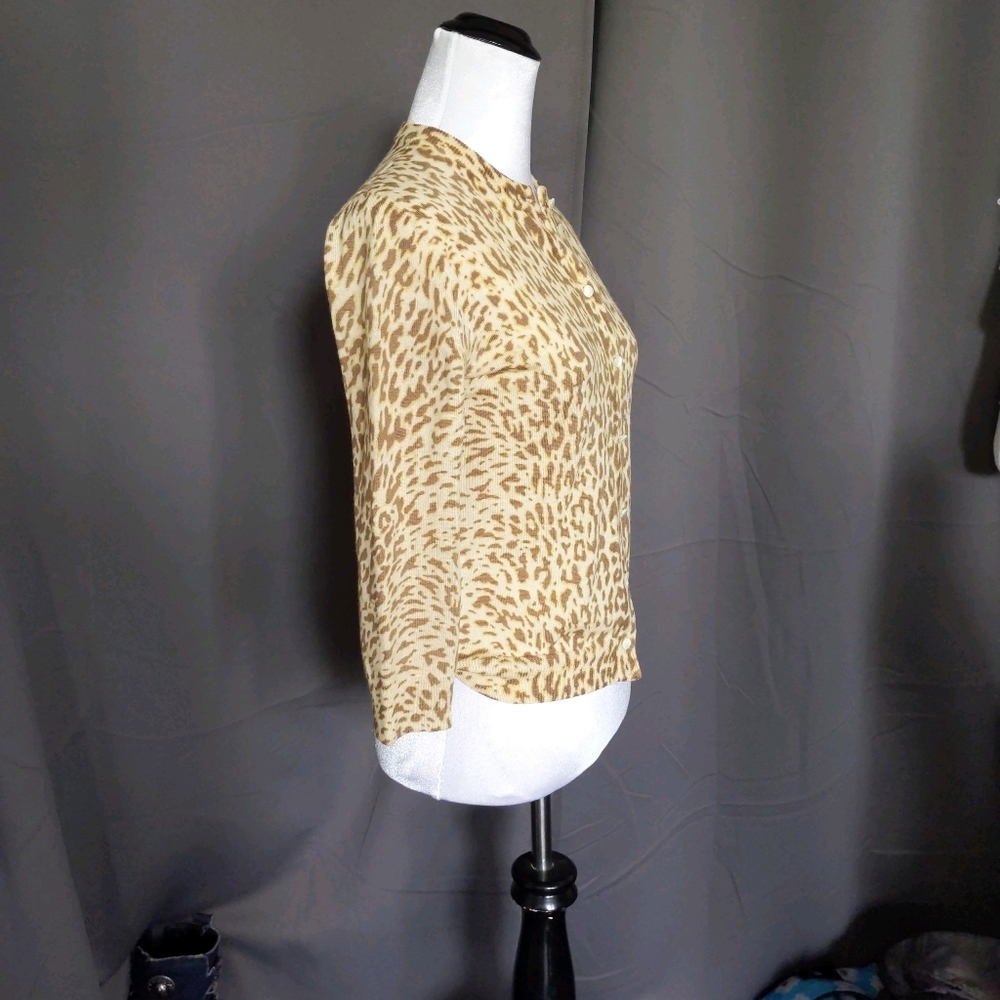 J. Crew Leopard Print Button-Up Sweater - image 2